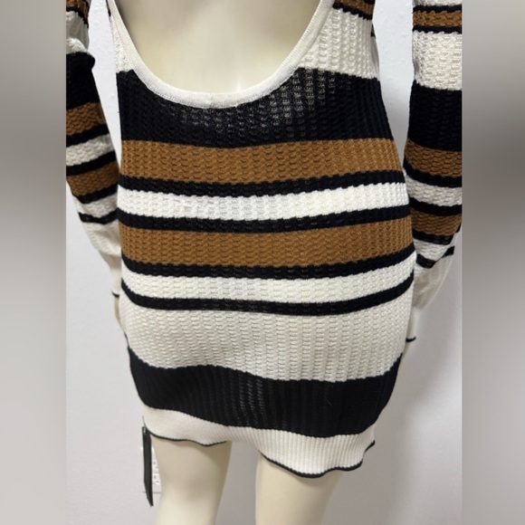 NWT Amiri Backless Multi-Stripe Sweater Dress in Brown/Black - Picture 10 of 16